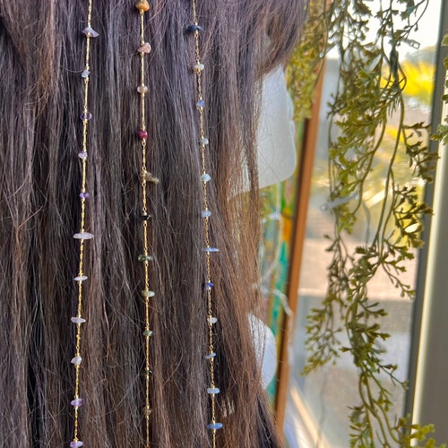 Non-Tarnishing 14K Gold Aura Hippie Hair Bead | Dainty Unique Hair Accessory | Gift for Her | Clip in Hair Beads | Minimalist Jewlery