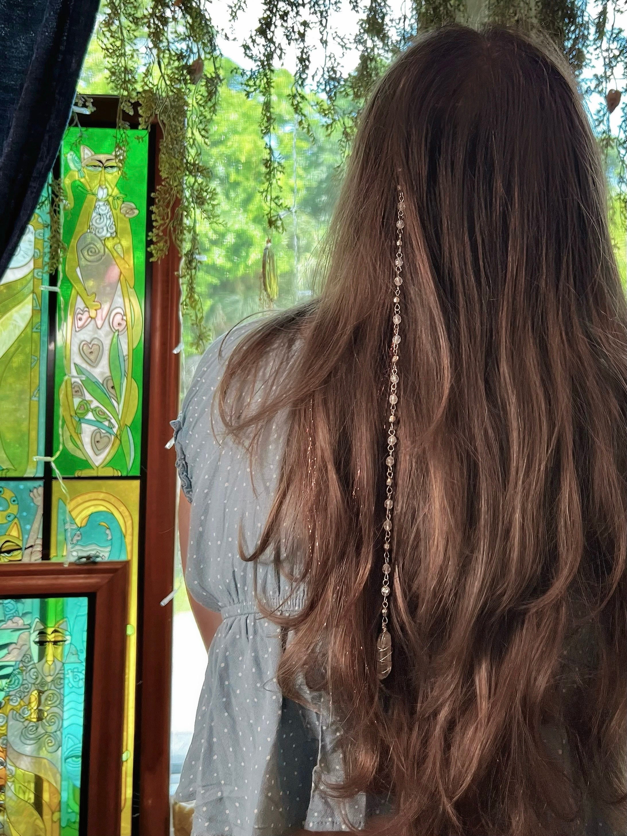 Polarizing Hippie Hair Bead Dangling Hair Charm Crystal Hair Charm