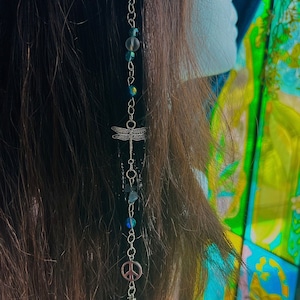 Y2K Hippie Hair Bead | Beaded Hair Clip | Butterfly/Dragon Hair Beads | K-pop Hair Dangling Accessorie | Crystal Hair Beads