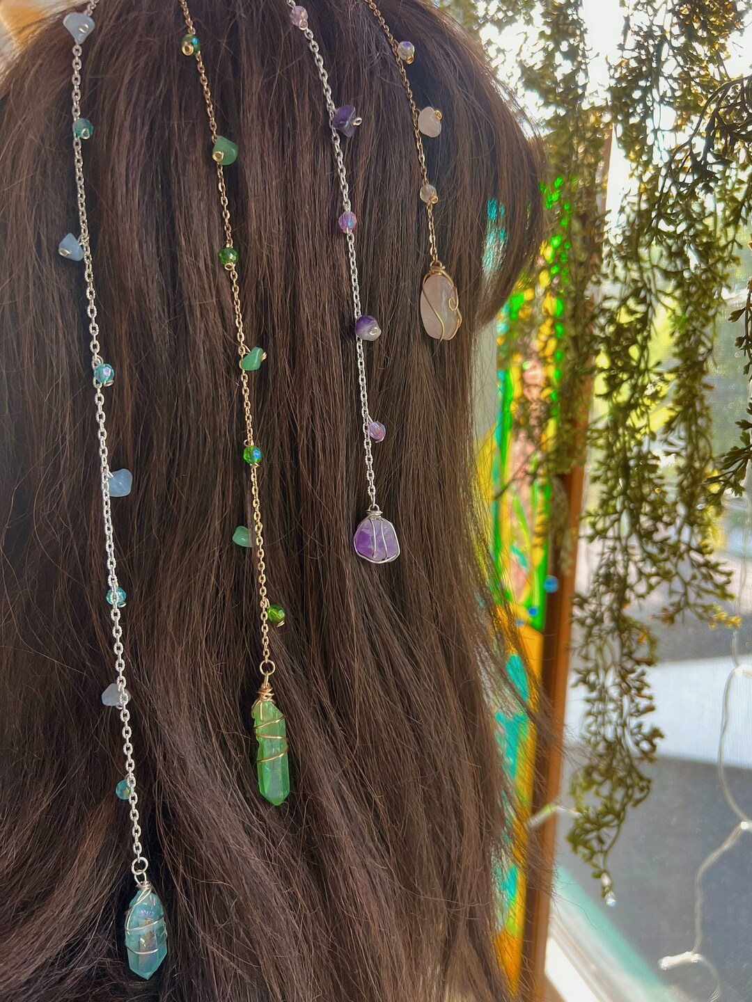 Crystal Hair Bead: Starlight Hippie Hair Clip With Amethyst