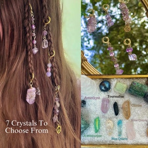 Custom Hippie Hair Charms, Choose Your Color, Handmade Hair Jewelry, Boho Hair Rings, Lock Jewelry, Hair Accessorie, Loc Charms, Hippie Hair