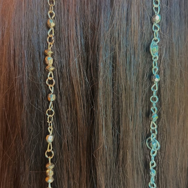 Gold Plated / Sterling Silver Hippie Hair Beads | Dangling Hair Clip | Gold Hair Charm | Silver Hair Charm | Hair Beads