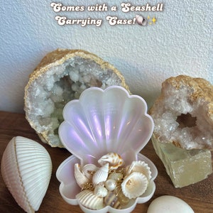 Sallys Seashells Hippie Hair Bead Dangling Hair Accessory Gift for Her Crystal Hair Charm Mermaid Core Seashell Hair Clip image 4