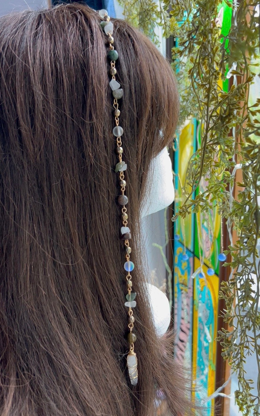 Ethereal Hippie Hair Bead Custom Handmade Hair Clip Crystal Hair Jewelry Crystal Hair Charms Hippie Hair Clips Unique Gift for Her