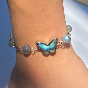 Unique Butterfly Crystal Bracelets | Butterfly Aesthetic Jewelry | Silver Gold Butterfly Bracelet | Multiple Colors | Friendship Bracelet