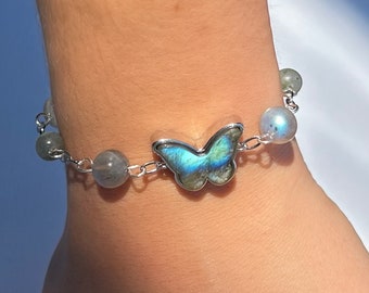 Unique Butterfly Crystal Bracelets | Butterfly Aesthetic Jewelry | Silver Gold Butterfly Bracelet | Multiple Colors | Friendship Bracelet