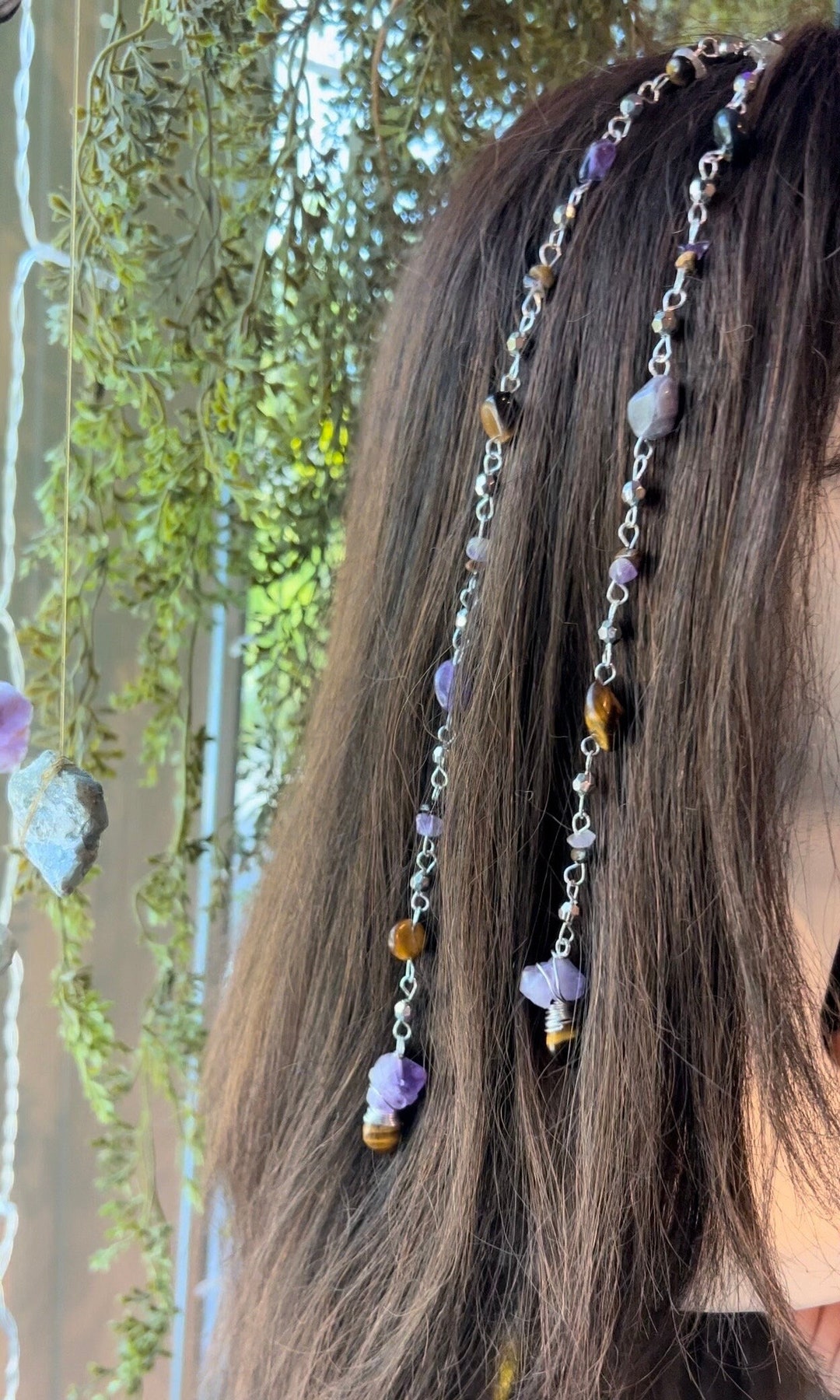 Nontarnishing Dreamer Hippie Hair Bead Clip in Hair Accessory Hippie Aesthetic Jewelry Amethyst