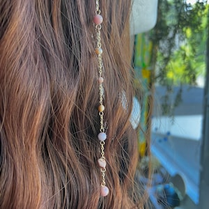 Niet-aanslag gouden Aurora Hippie-haarkraal | Sierlijk uniek haaraccessoire | Cadeau voor haar | Clip-in haarkralen | Sierlijke sieraden van hippiehaar
