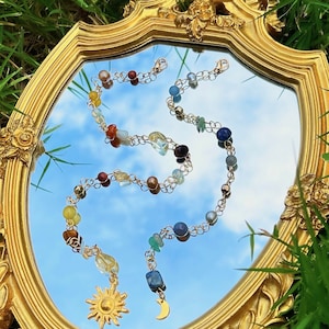 Celestial Sun and Moon Hippie Hair Bead / Celestial Lover Hair Beads Accesorio / Sol y Luna Accesorio único a juego / Regalo de mejores amigos imagen 3