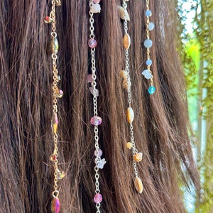 Non-Tarnishing Crystal Hippie Hair Bead | Dainty Unique Hair Accessory | Gift for Her | Clip in Hair Beads | Crystal Hair Jewlery | Hippie