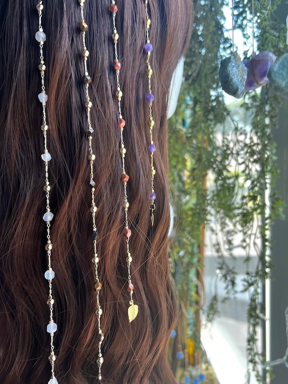 Spring Fairy Hippie Hair Beads Create Your Own Crystal Hair Jewelry Hippie  Hair Accessories Crystal Hair Charms Custom Hair Chain 