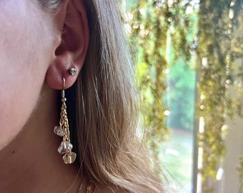 Dangle Crystal Earrings | Custom Crystal Earrings | Gold/Silver Hippie Crystal Earrings