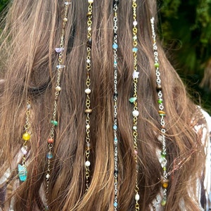 Create Your Own Crystal Hippie Hair Beads | Crystal Hair Accessories | Custom Boho Jewelry | Hair Charms | Crystal Hair Jewels | Gold/Silver