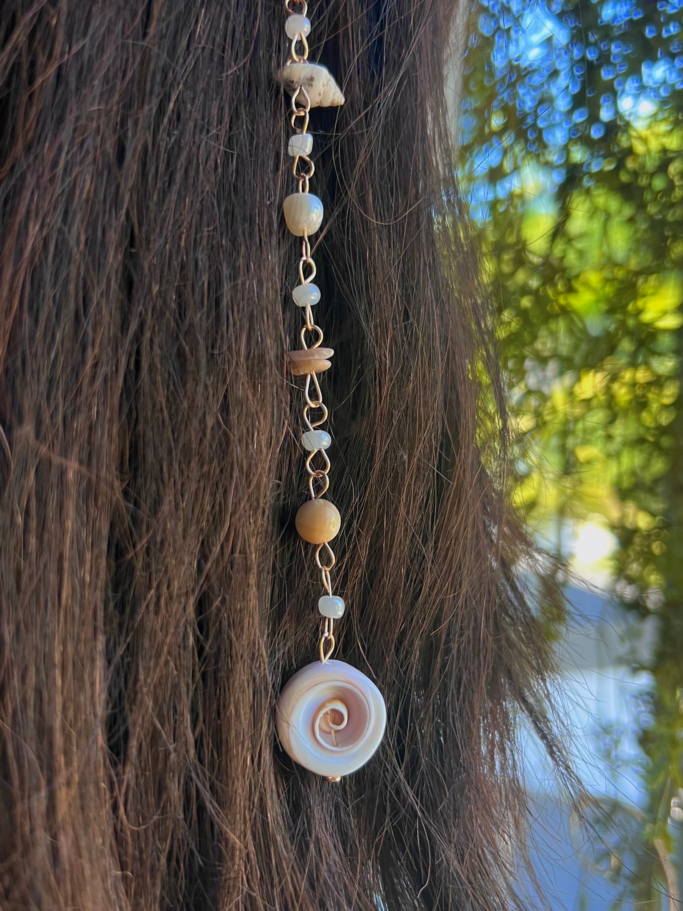 Mermaid Seashell Hippie Hair Bead Dangling Hair Accessory Beaded
