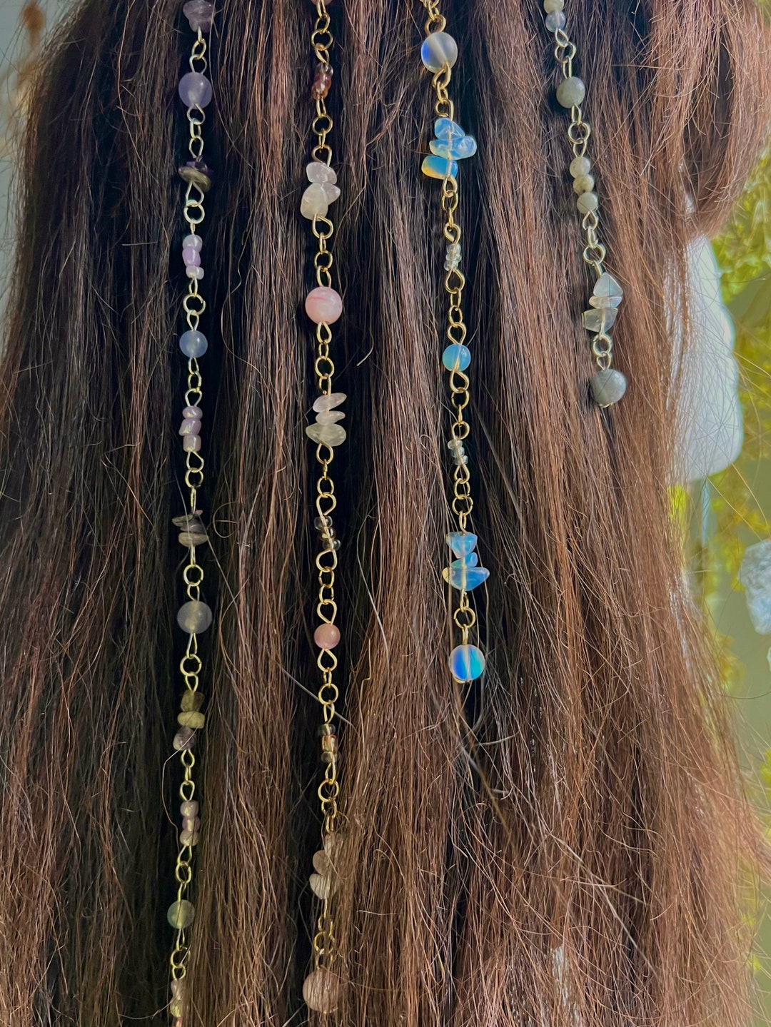 Monochromatic Hippie Hair Beads Rainbow Crystal Hair Jewelry Etsy