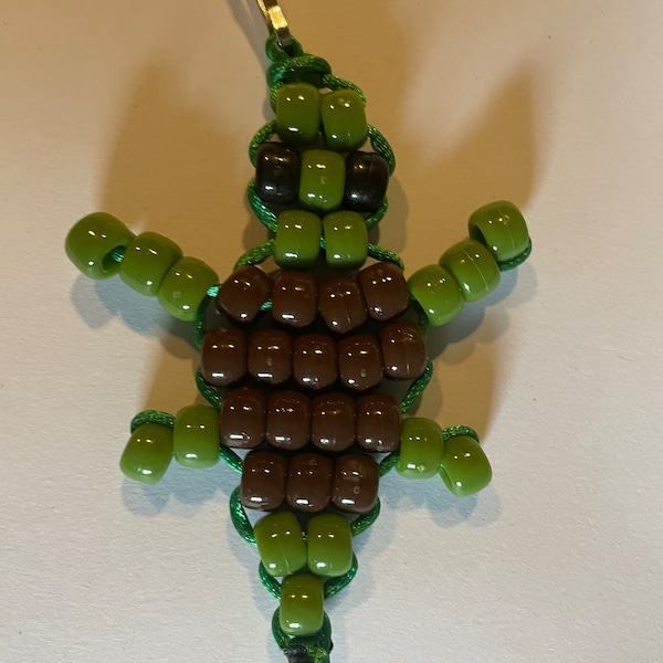 Beaded Turtle Keychain