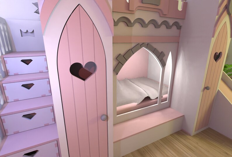 Princess Castle Bed Suitable for Hand Tools Royalty Girl Etsy