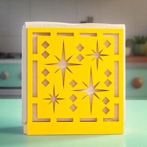 Midcentury Modern Retro Style Quad Starburst Diamond Napkin Holder Geometric Kitchen Decor 1960s 50s Atomic Era Gift Unique