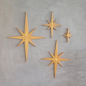 Mid Century Modern Vintage Style Starbursts 4 Piece Set Outdoor / Indoor Wall Art  1960s Retro Decor 50s MCM Midmod Space Age Maximalist