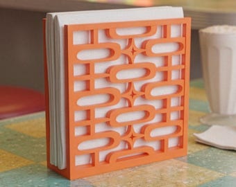 Midcentury Modern Retro Style Atomic Oval Stars Napkin Holder Geometric Kitchen Decor 1960s 50s Atomic Era Gift Unique