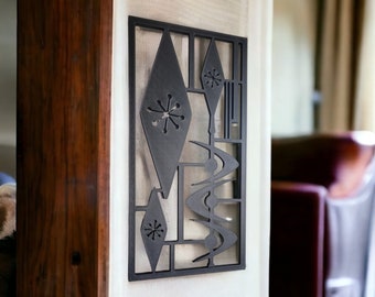Midcentury Modern Atomic Triple Diamond Jacks Vintage Style Wall Panels Gold, Silver, Black, Mint, Wall Art | 50s 1960s Retro Decor 50s MCM