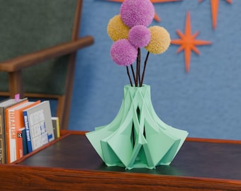 Retro Style Minimalist Rivano Vase Fresh Floral Flowers or Dried Mid-Century Modern Pot with Retro Plants  Indoor & Outdoor Use USA Made