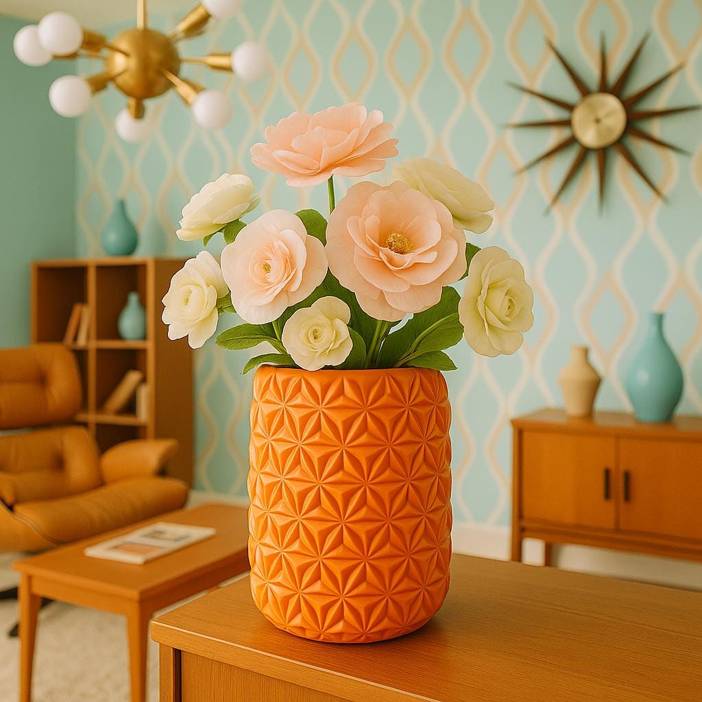 The Vega Vase Space Age Flowers Plant Holder Retro Style