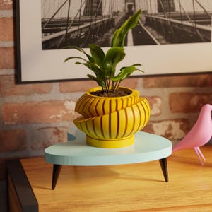 Boomerang Décor Table Retro Mid-Century Modern Accent Table Vintage Inspired Mini Plant Stand or Display Shelf Space Age Atomic