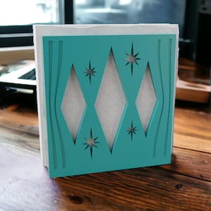 Midcentury Modern Retro Style Triple Diamond Starburst Napkin Holder Geometric Kitchen Decor 1960s 50s Atomic Era Gift Unique MCM Midmod