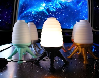 Space Age Sci-Fi Midcentury Modern Hive Lamp Light LED Spaceship Inspired MCM Midmod 60s Office Desk Home Décor Lighting Dimmer Made In USA