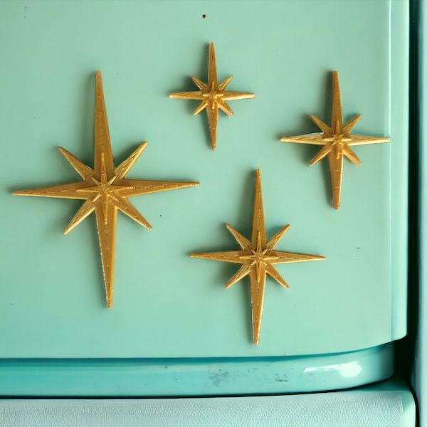 Midcentury Modern Vintage Style Atomic Starburst Fridge Magnets Art Refrigerator Kitchen Décor 1960s Retro 50s Home Office MCM