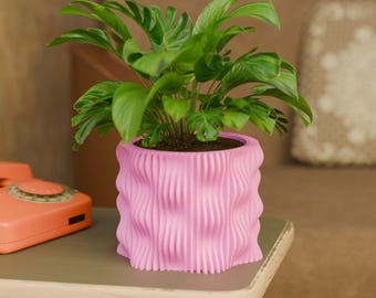 Joxel Space Age Retro Wavy Planter Mid Century Modern MCM Decor Indoor Outdoor Vintage Succulents Atomic Style Kitchen Office Living Room
