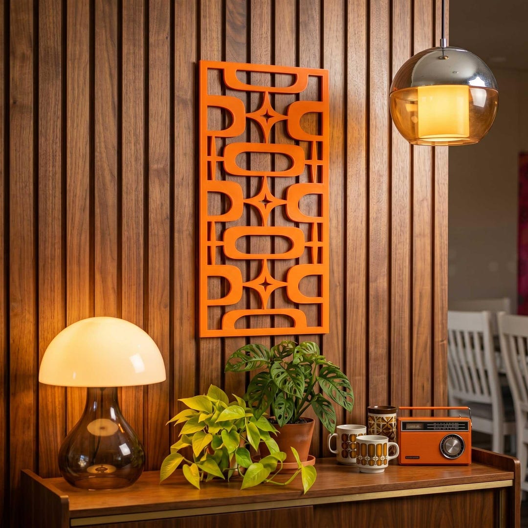 Mid-century Modern Atomic Ovals Starburst Vintage Style Wall