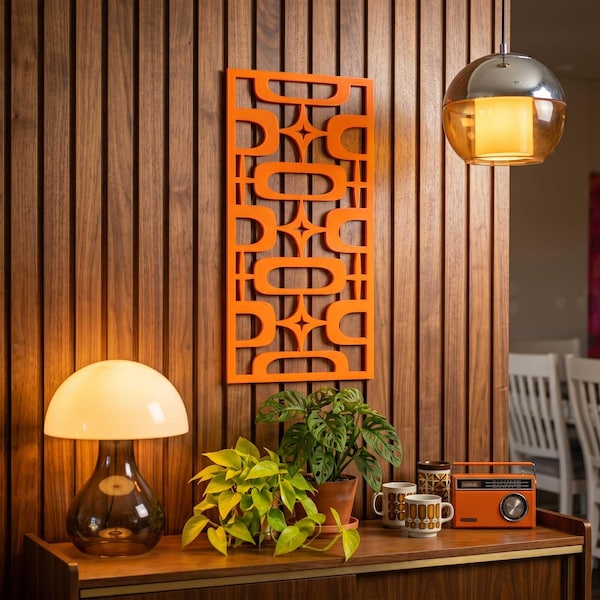 Mid-Century Modern Atomic Ovals Starburst Vintage Style Wall Panels Outdoor Indoor Wall Decor Hanging Art  1950s 1960s Retro MidMod MCM
