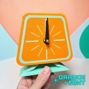 Orbitron Desk Clock Retro Futuristic Space Age Desk Clock, Mid Century Modern Design, Silent Non-Ticking Quartz Custom Colors, Made in USA
