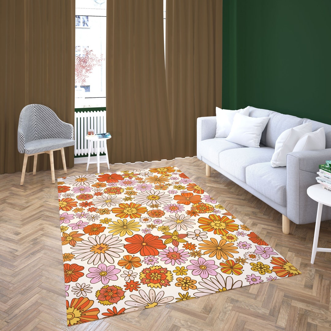 Mid Century Modern Mid Mod Vintage Style Area Rug 50s 60s Etsy