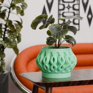 Corex Space Age Retro Weave Planter Pot Vintage Style Round Plants Mid Century Modern Succulents and Cactus Indoor & Outdoor Use Made in USA