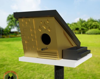 Retro Mid Century Modern Birdhouse Building The Elmhurst | Bird House | 3d Printed| 1960s Architecture Bird House Made In USA Modern