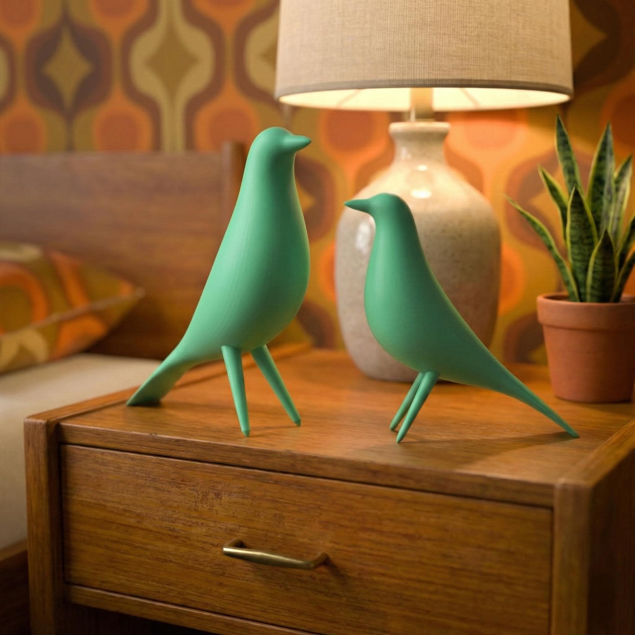 50sニワトリビンテージTOY ミッドセンチュリー　アンティーク雑貨　ビンテージ Mid Century Modern Minimalist Style Bird Pair Decor Family Retro