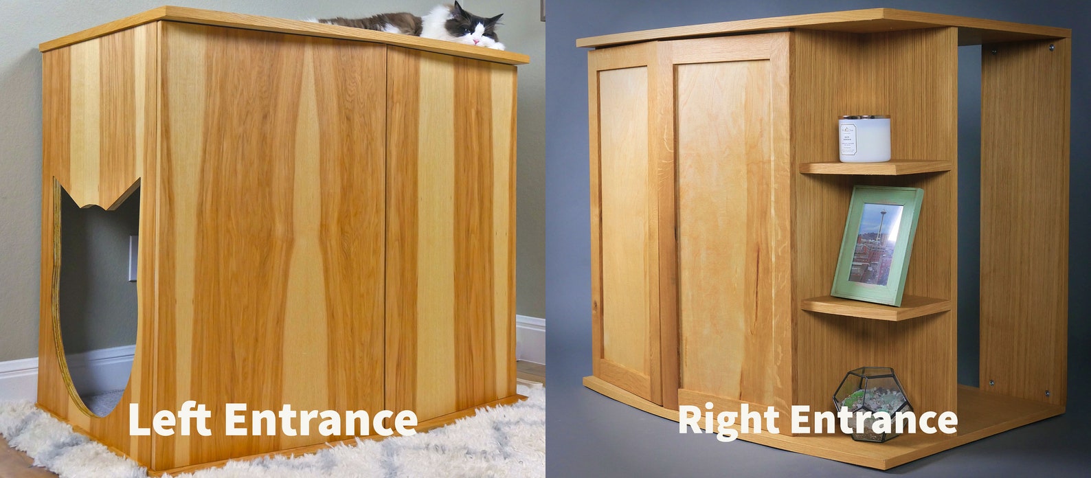 Cat Litter Box Credenza With Shelves Fits Litterrobot Etsy