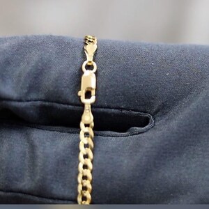 14k Solid Yellow Gold 3mm Cuban Curb Chain Necklace 16&quot; 18&quot; 20&quot; 22&quot; 24&quot;