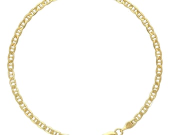 Solid 14K Gold Filled 3mm Anchor Mariner Anklet 10&quot;