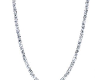 Tennis Chain Necklace-4mm （white gold） Diamond Tennis Chain White Gold 4mm | The Gold Gods