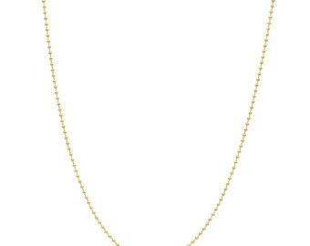10K Real Gold 1mm Ball Beaded Chain Necklace 16&quot;-20&quot;