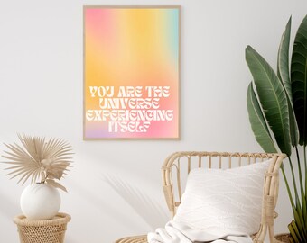 Eres el cartel del universo, impresión digital, descarga instantánea digital, arte de pared imprimible, cita inspiradora, espiritual, impresión de citas, regalo