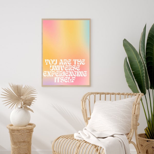 You are the Universe Poster, Digital Print, Digital Instant Download, Printable Wall Art, Inspirational Quote, Spiritual, Quote Print, Gift