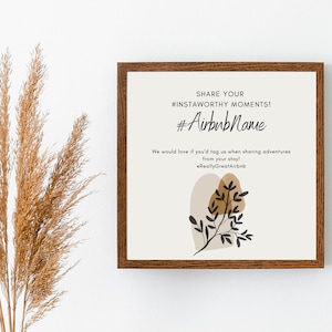 Instagram Sign for Airbnb Rental, STR, VRBO, Social Media, Tag