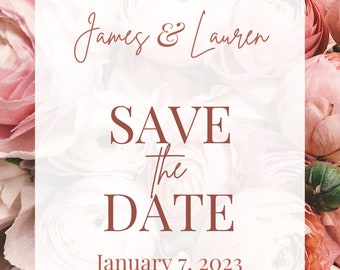 Enregistrer la date téléchargement numérique | Invitation personnalisée et personnalisée