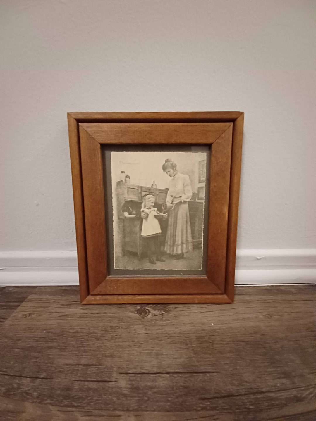 Vintage 1960s Mother and Daughter Framed Print R photo image