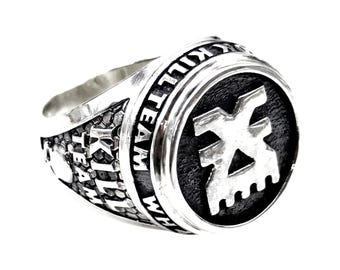 Men&#39;s ring from the series KILL TEAM Khorne forces of Chaos, code KTK, completely 925 sterling silver